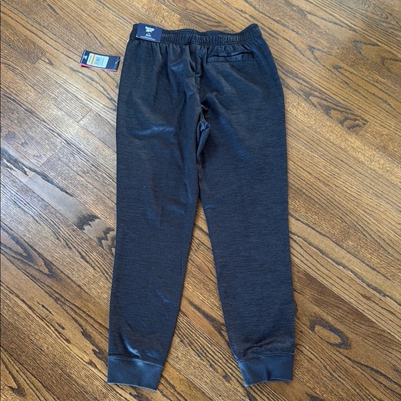 Reebok Men’s Medium Black/Dark Grey Jogger Slim Sweatpants with Tapered Legs - Picture 3 of 3